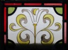Victorian Hand Painted Leaded Stained Glass Window Unframed W Hooks 9 3 4  X 8 