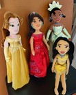 Lot 4 Disney Soft Plush Princess Dolls 20    Belle new  Tiana Pocahontas Elena 