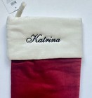 Pottery Barn Classic Velvet Christmas Stocking  katrina  Red Ivory New Medium