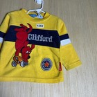 Vintage Clifford The Dog Sweater Kids 2t Yellow Long Sleeve Embroidered Graphic
