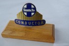 Vintage Original Santa Fe Railroad Conductor Hat Badge Obsolete