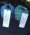 Mango Moon Legong Hand Tied Silver Beads On Cotton viscose Green blue - 2 Balls