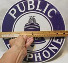 New Public Telephone Bell System Metal Sign 12  Round Sign Phone Company