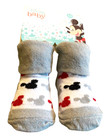 Disney Baby Mickey Mouse 1 Pair 0-12 Months Gray Cotton Blend Sock Booties Nwt