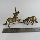 Vintage Antique Solid Brass Unicorn Horse  Pair Figurine Statues