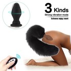 Silicone Anal Plug Fox Tail Vibrator Remote Control Butt Sex Toys Cosplay Bdsm