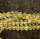 25 Pcs  6x4mm Facet Fire-polished Rondelles Yellow Vaseline uranium Glass Beads