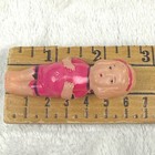 Vintage Celluloid Doll Girl Pink Swimsuit Made In Japan 2 5 Inch Miniature Toy