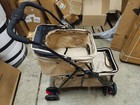 Rkrouco Double Pet Stroller For Medium Small Dogs And Cats With 2 Carriage Brown