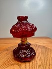 Vintage Fenton   L g  Wright Puffy Mini Ruby Red Glass Oil Lamp