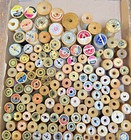 Lot Of 140 Vintage Wood Spools Of Thread Multi Colors - Used And Some Empty
