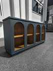 58  Navy 4-door Arched Glass Sideboard Buffet Cabinet Modern Storage Credenza