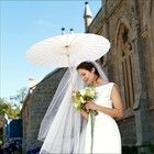 33 Inch White Parasol Umbrella For Wedding Decor   Diy Art - Large Handmade W   