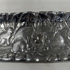 1990 Arthur Court Aluminum Metal Bunny Rabbits 20    Oblong Serving Tray Easter