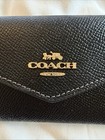 Coach New Leather Card Case  Luxury   4    X 3    Snap   Black-gold  Ch487 Xgflpcc