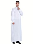Muslim Men Long Sleeve Thobe Saudi Arab Kaftan Islamic Dubai Dishdasha Ramadan