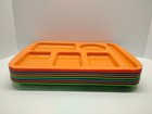 Set Of  8  Retro Cafeteria Lunch Food Trays 6 Compartment Plastic