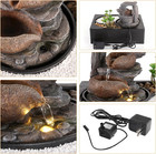 Water Fountains Indoor Waterfall Fountain Tabletop Fountain With Led Light Water