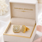 Cz Diamond Stud Earrings 925 Sterling Silver Diamond Cluster Women Earrings