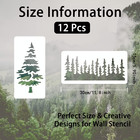 12pcs Tree Stencils For Painting  Reusable Pine Stencils For Wood   Wall Decor