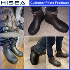 Hisea Men s Chelsea Rain Boots Waterproof Outdoor Mud Garden Work Ankle Boots