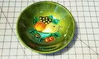 Vintage Copper Fruit Bowl Footed Embossed Enamel Decorative Dish Mid Century
