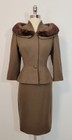 1950s Lilli Ann Brown Wool Mink Fur Suit Xs Small