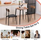 Round Dining Table Set 3-piece Wood Tabletop Samill Kitchen Table   Chairs