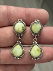 Sterling Silver Native American Sw Palomino Turquoise Squash Dangle Earrings 925