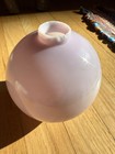 Antique Round White Milk Glass Lightning Rod Ball No Caps 4 5  Lavendar Tint