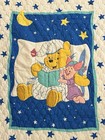 Vintage 1990s Winnie The Pooh   Piglet Quilt 42x53    Wall Hanging Red Calliope