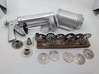Huge Antique Vintage Mirro Aluminum Cookie Press And Decorator Set