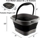 Foot Bath 15l 4gl  Collapsible Soak Tub W handle Foot Spa Massager Portable Nwt