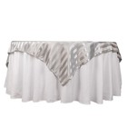 72  X 72  Silver Stripes Satin Square Table Overlay Table Linen Party Events