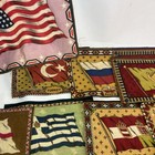Antique Tobacco Cigar Box Felt Flannel Flags 1910 s Lot Of 47 Assorted Countries