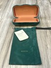Gucci Velvet Clamshell Green Authentic Eyeglasses sunglasses Case W cloth  New