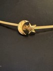 Vintage Waist Belt Gold-tone Metal Snake Chain Stretch Star   Moon 80s