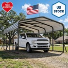 12x20 Ft Heavy Duty Carport And Metal Garage Kit With Galvanized Steel Roof