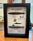 Uss Albacore Submarine Display Shadow Box  Agss-569  5 75  X 7 75   Black