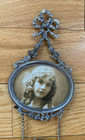 Vtg Triple Oval Hanging Picture Frame Gallery Silvertone Victorian Style Ornate