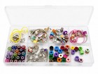 Jewelry Charm Bead Bracelet Making Kit Box Mixed Beads Charms Craft Supplies Lot