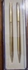 Gold Centennial Pen   Pencil Set In Original Presentation Gift Box With Manuals