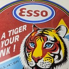 Vintage Esso Gasoline Sign - Gas Service Station Automobilia Porcelain Sign