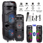5000w Portable Bluetooth Speaker Sub Woofer Heavy Bass Sound Party System W  Mic