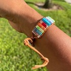 Handmade Natural 7 Chakra Healing Rainbow Bracelet Women Proud Multicolor Gift