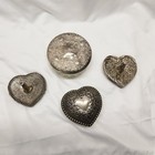 Vintage Art Nouveau Powder Dish   Heart-shaped Trinket ring 4-piece Vanity Set
