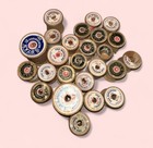 Vintage Lot Of 25  Star Mercerized Wooden Spools Sewing Thread                N
