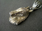 Southwest  Chased Cast Sterling Silver Horse Head Pendant Large Bail 1 8  11g