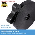1  X 30ft Hook And Loop Tape Heavy Duty Velcro Strap Black Self Gripping