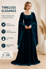 Women s Renaissance Velvet Dress Medieval Gown Wide Sleeve Vintage Costume